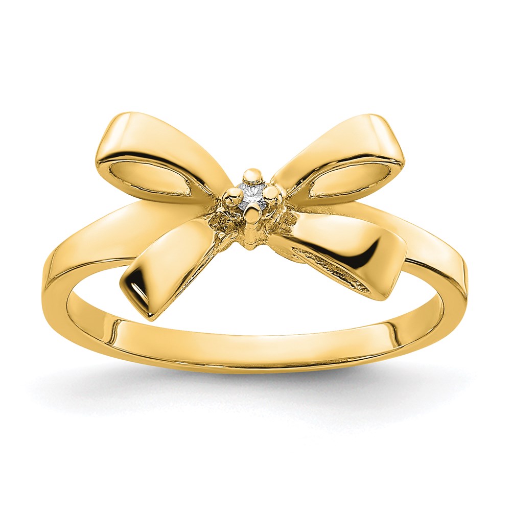 Ring aus 14K Gelbgold mit echten Diamanten