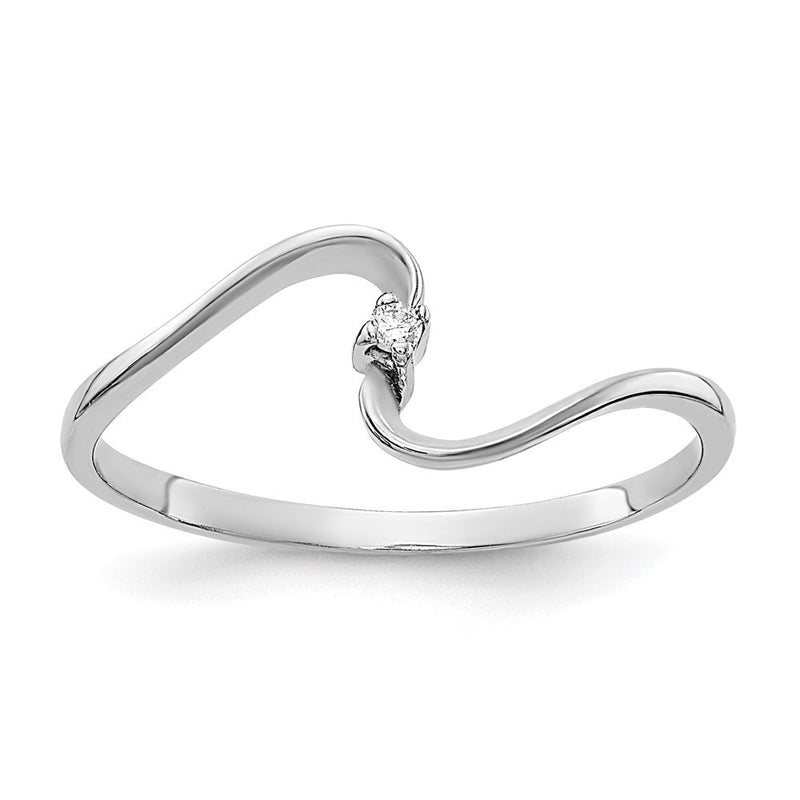 14K Weißgold Ring mit natürlichem Diamant