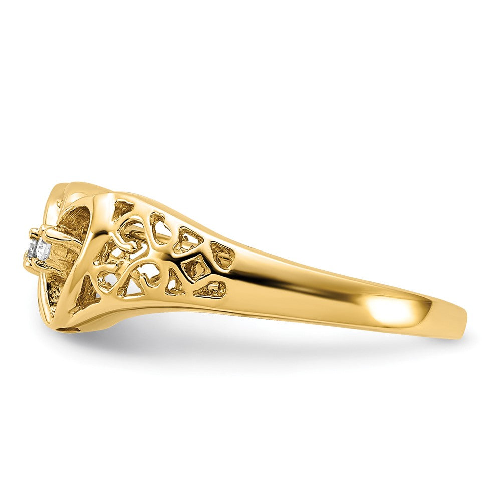 14K Gelbgold Vs Diamant Herz Ring