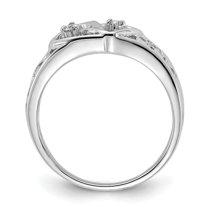 14K Weißgold A Diamant Herz Ring