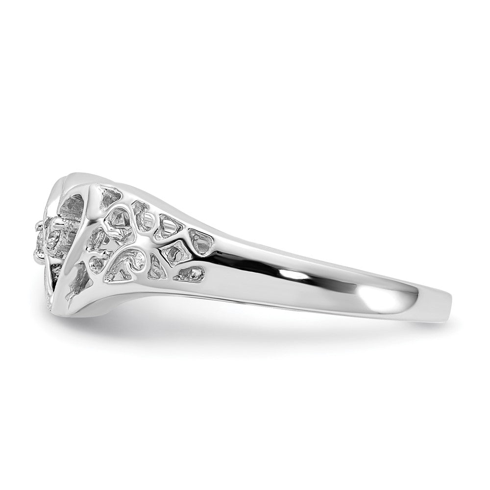 14K Weißgold Aaa Diamant Herz Ring