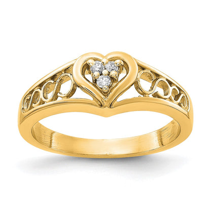 14K Gelbgold Vs Diamant Herz Ring
