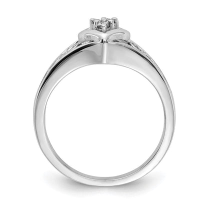 14K Weißgold Ring mit echtem Diamant in Herzform