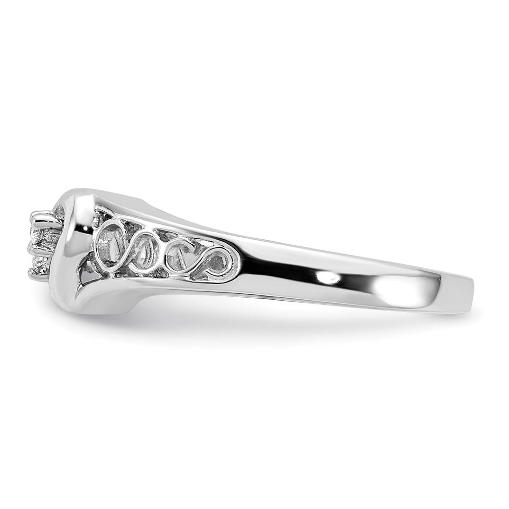 14K Weißgold Ring mit echtem Diamant in Herzform
