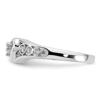 14K Weißgold Ring mit echtem Diamant in Herzform