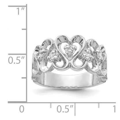 14K Weißgold Vs Diamant Herz Ring