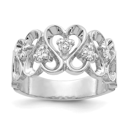 14K Weißgold Vs Diamant Herz Ring