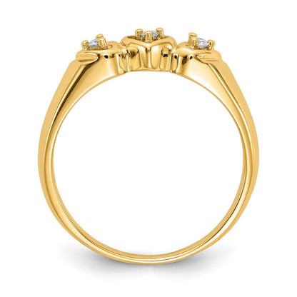 14K Gelbgold Herzring mit einem echten Diamanten