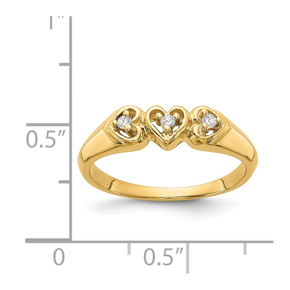 14K Gelbgold Herzring mit einem echten Diamanten