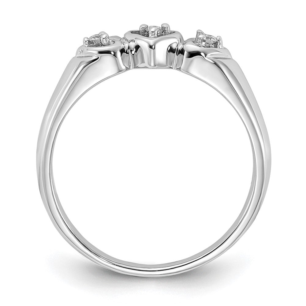 14K Weißgold AA Diamant-Herzring