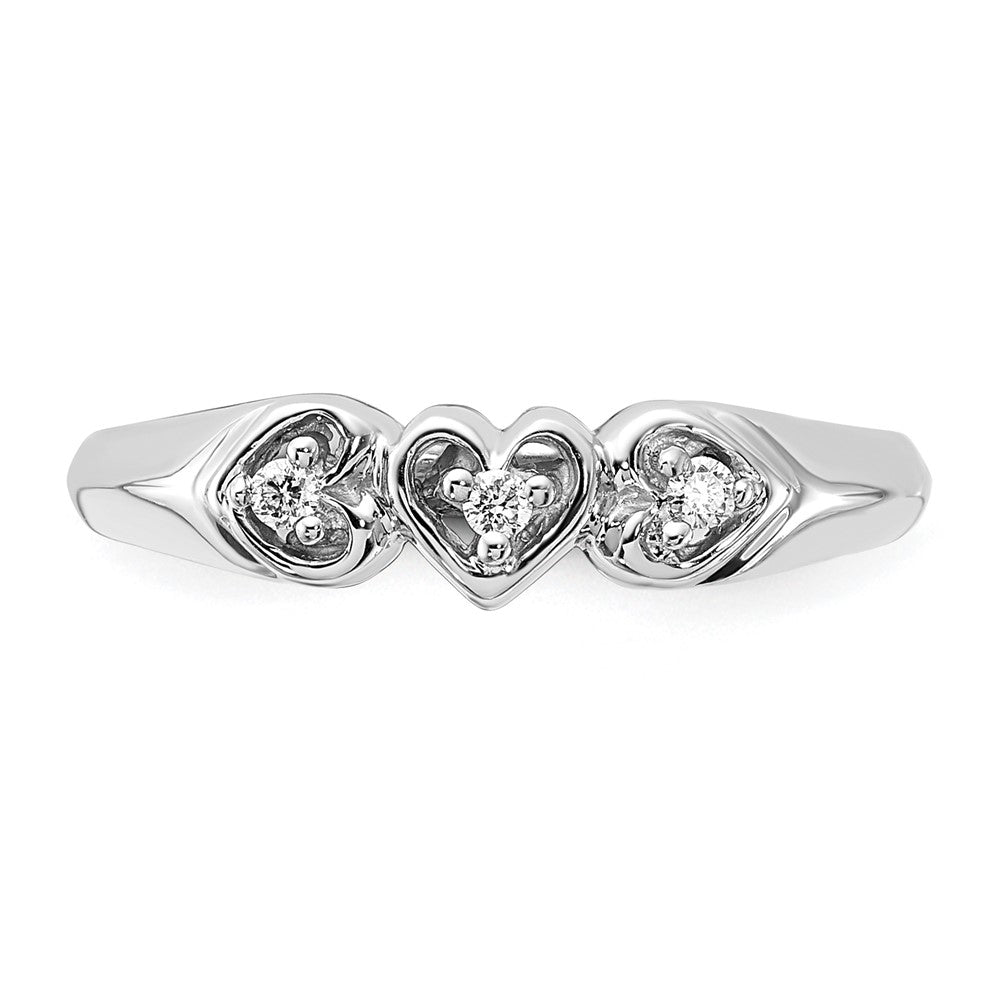 14K Weißgold AA Diamant-Herzring