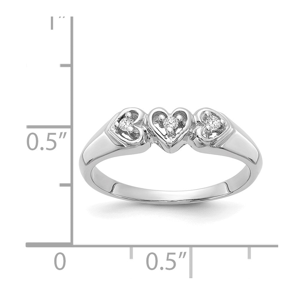 14K Weißgold AA Diamant-Herzring