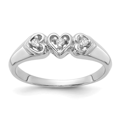 14K Weißgold Diamant-Herzring