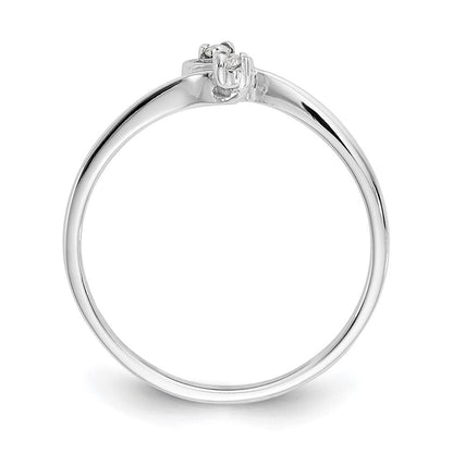 14K Weißgold Ring mit echtem Diamant in Herzform