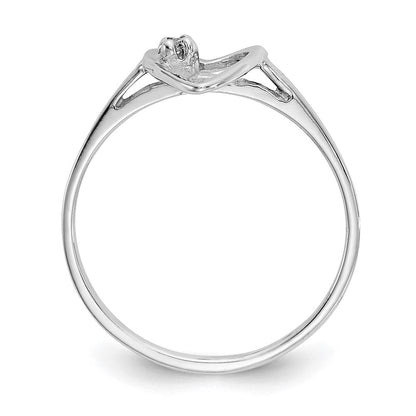 14K Weißgold Ring mit echtem Diamant in Herzform