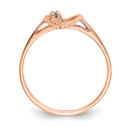 14K Roségold Poliert Aa Diamant Herz Ring