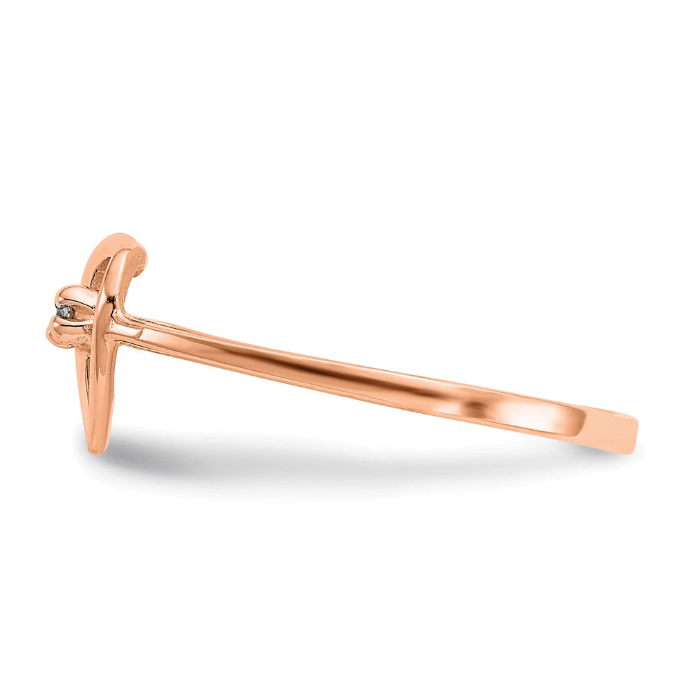 14K Roségold Aaa Diamant Herz Ring