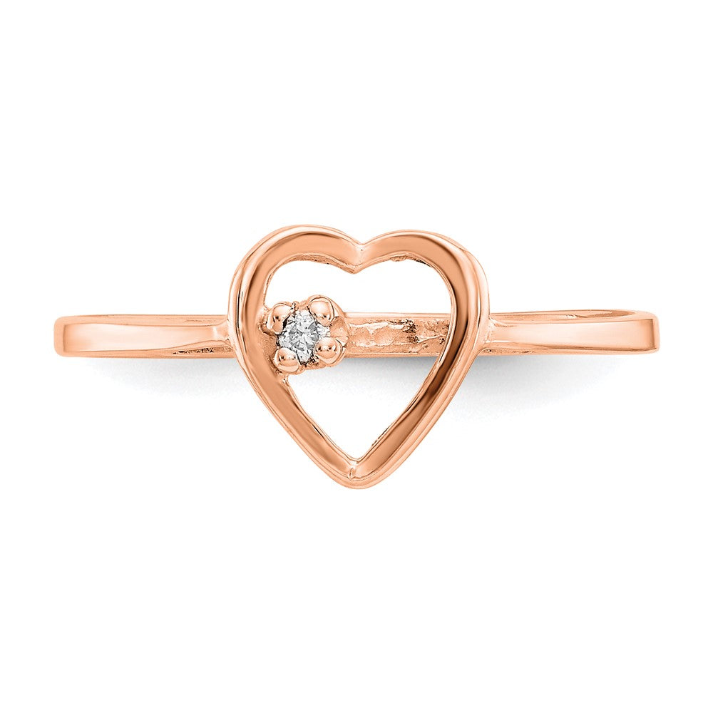 14K Roségold Vs Diamant Herz Ring
