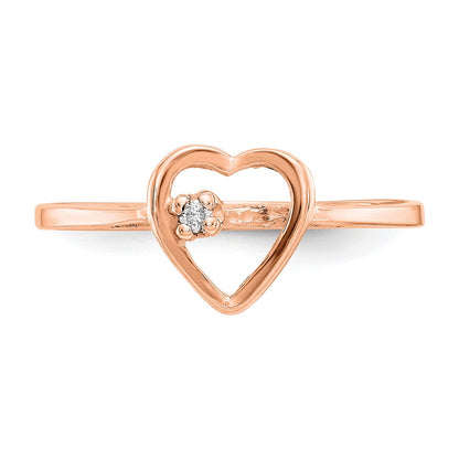 14K Roségold Vs Diamant Herz Ring