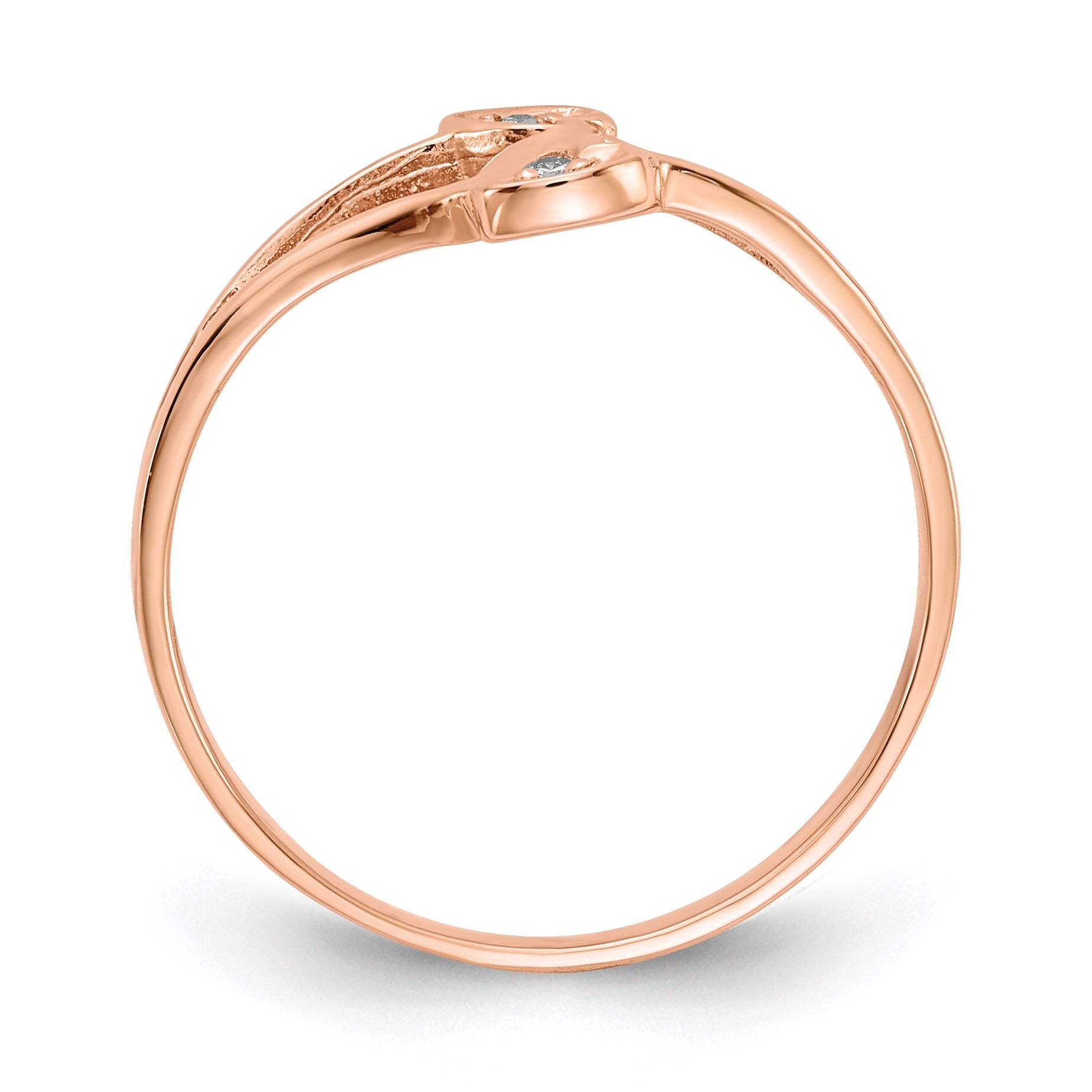 14K Roségold Ring mit Diamant, Herz-Design