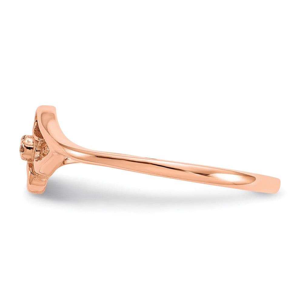 14K Roségold Herzring mit echten AAA-Diamanten