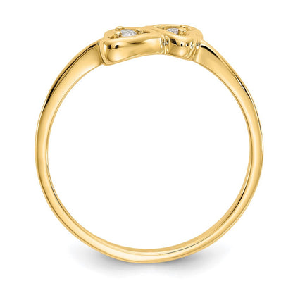 14K Gelbgold Herz-Ring mit natürlichem Diamant