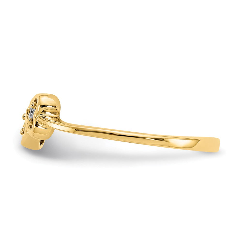 14K Gelbgold Herz-Ring mit natürlichem Diamant