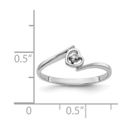 14K Weißgold VS Echtdiamant-Herzring