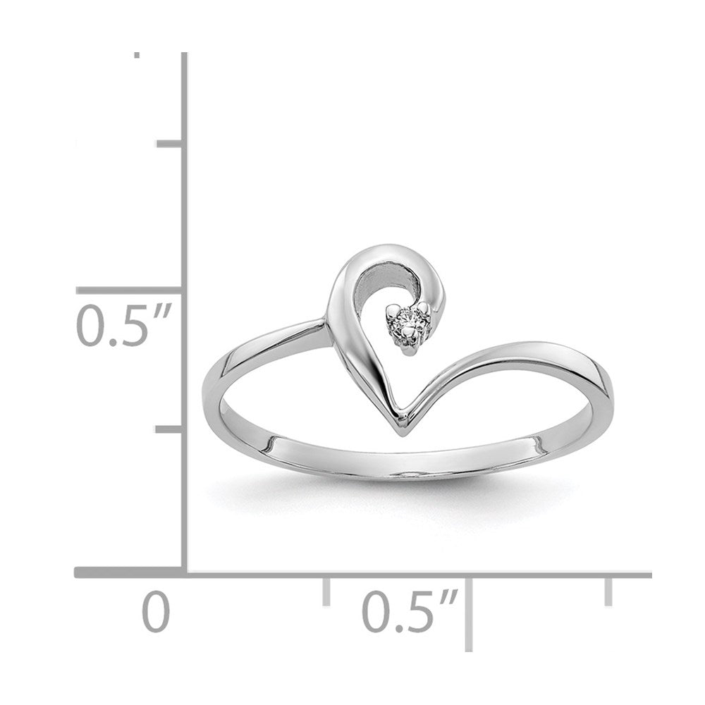14K Weißgold VS Echtdiamant-Herzring