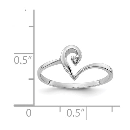 14K Weißgold VS Echtdiamant-Herzring