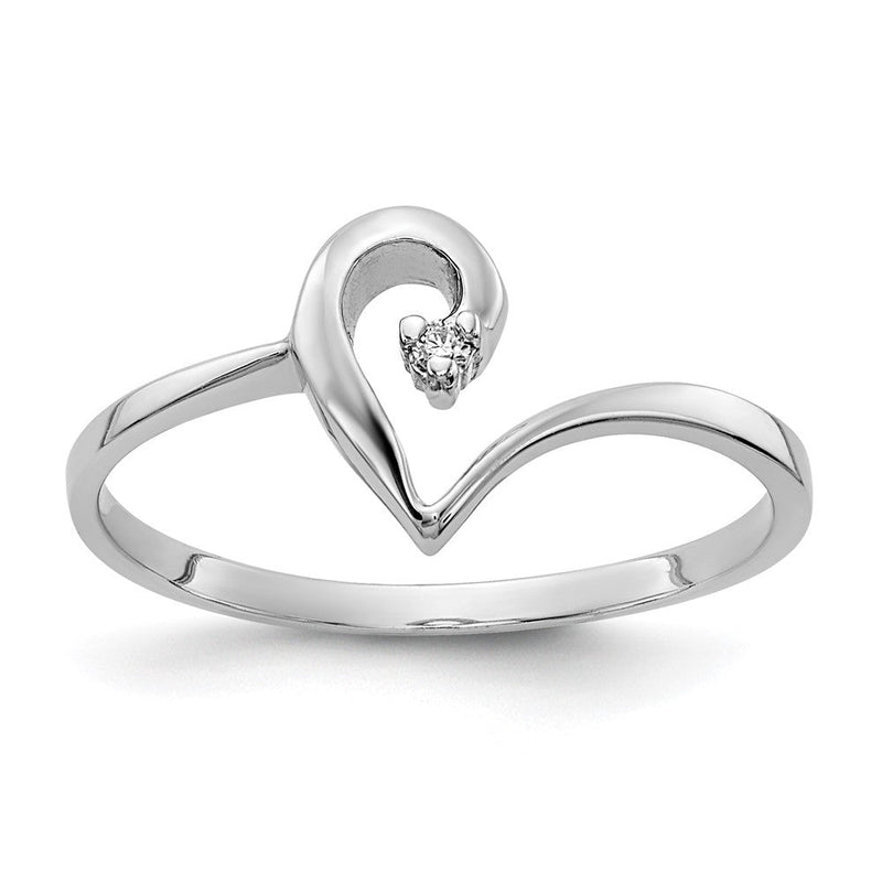 14K Weißgold VS Echtdiamant-Herzring
