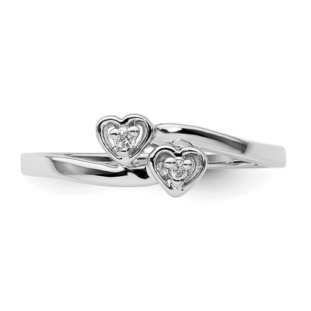 14K Weißgold Ring mit Herz und einem natürlichen Diamanten
