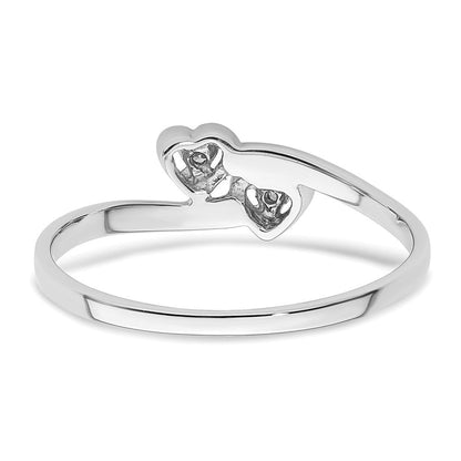 14K Weißgold Ring mit Herz und einem natürlichen Diamanten