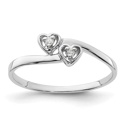 14K Weißgold Ring mit Herz und einem natürlichen Diamanten
