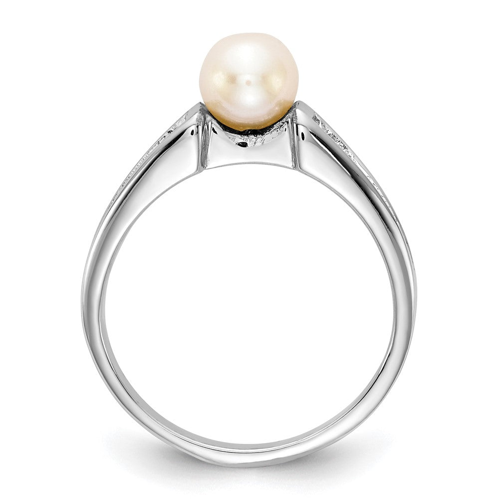 14K Weißgold Ring mit Süßwasserzuchtperle