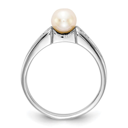 14K Weißgold Ring mit Süßwasserzuchtperle