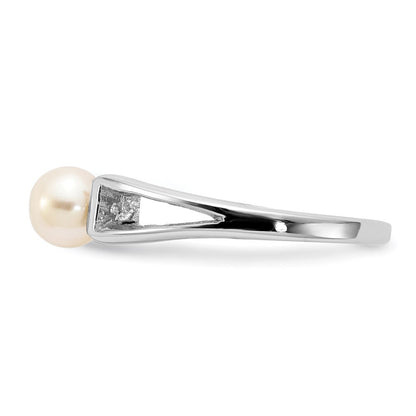 14K Weißgold Ring mit Süßwasserzuchtperle