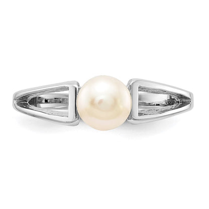 14K Weißgold Ring mit Süßwasserzuchtperle