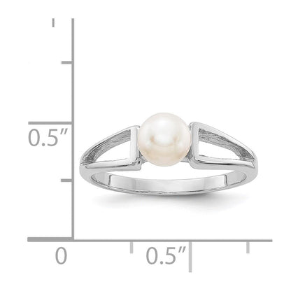 14K Weißgold Ring mit Süßwasserzuchtperle