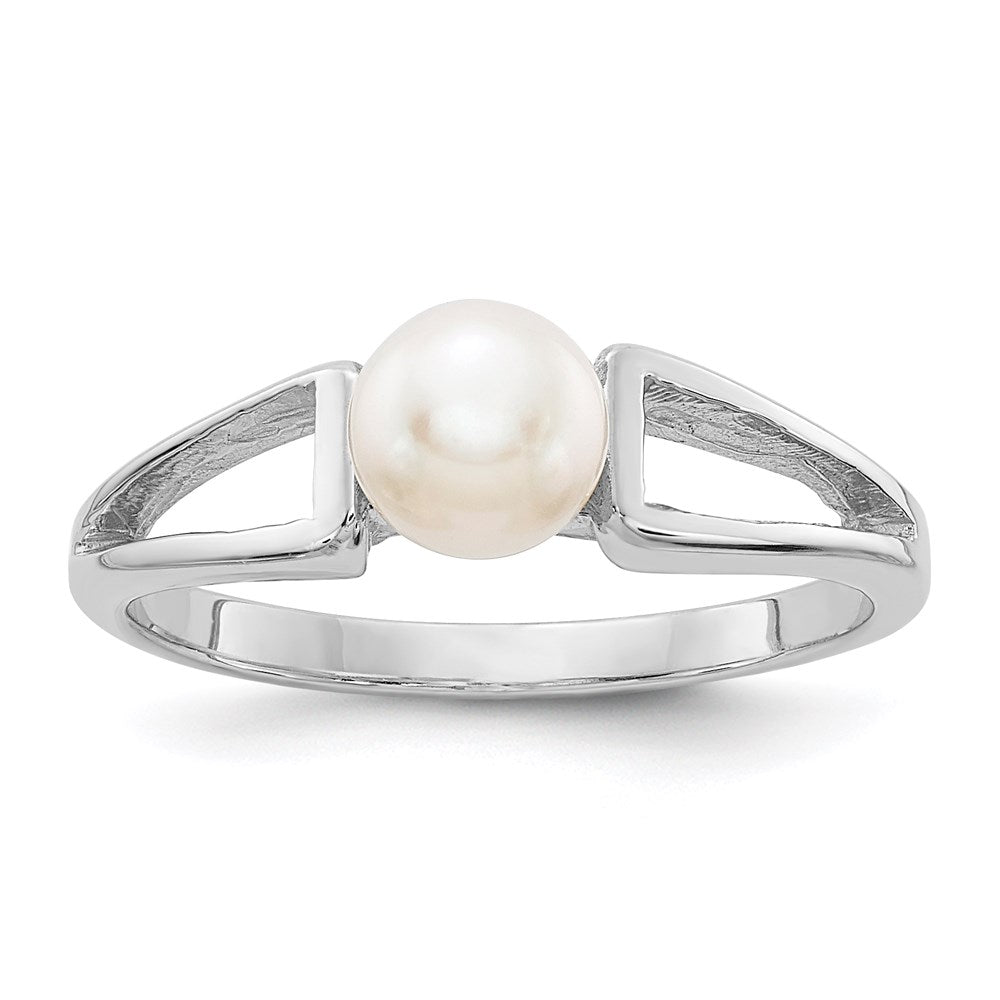 14K Weißgold Ring mit Süßwasserzuchtperle