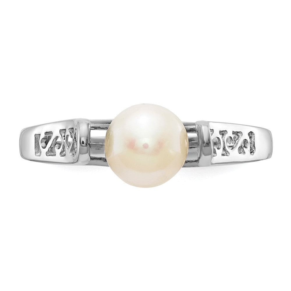 14K Weißgold Ring mit FW gezüchteten Perlen