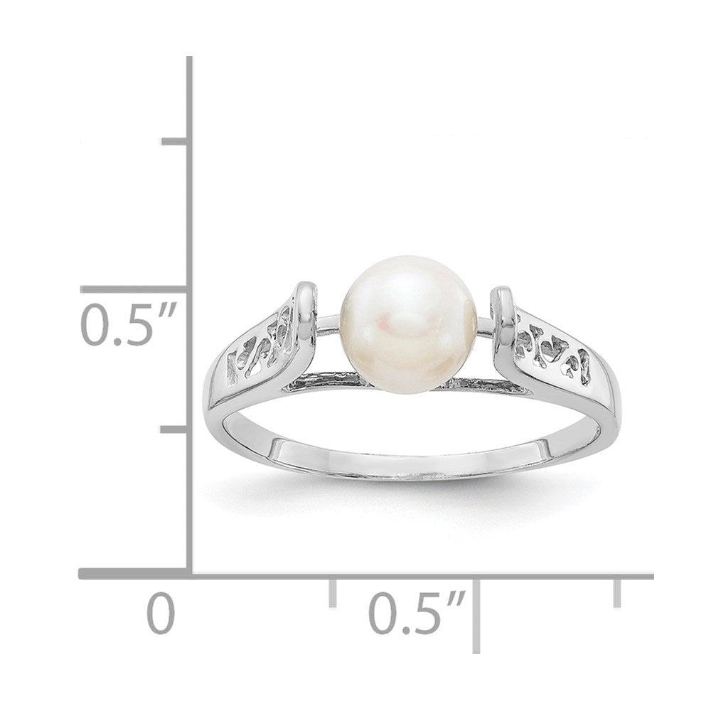 14K Weißgold Ring mit FW gezüchteten Perlen