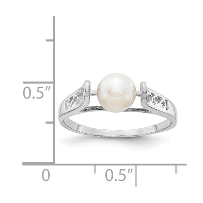 14K Weißgold Ring mit FW gezüchteten Perlen