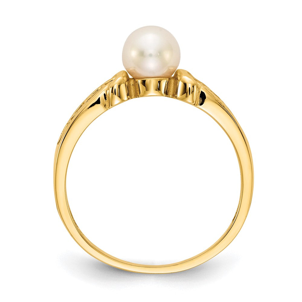 Ring aus 14K Gelbgold mit Süßwasserzuchtperle