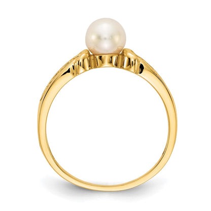 Ring aus 14K Gelbgold mit Süßwasserzuchtperle