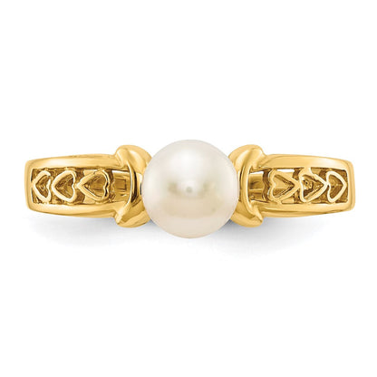 Ring aus 14K Gelbgold mit Süßwasserzuchtperle