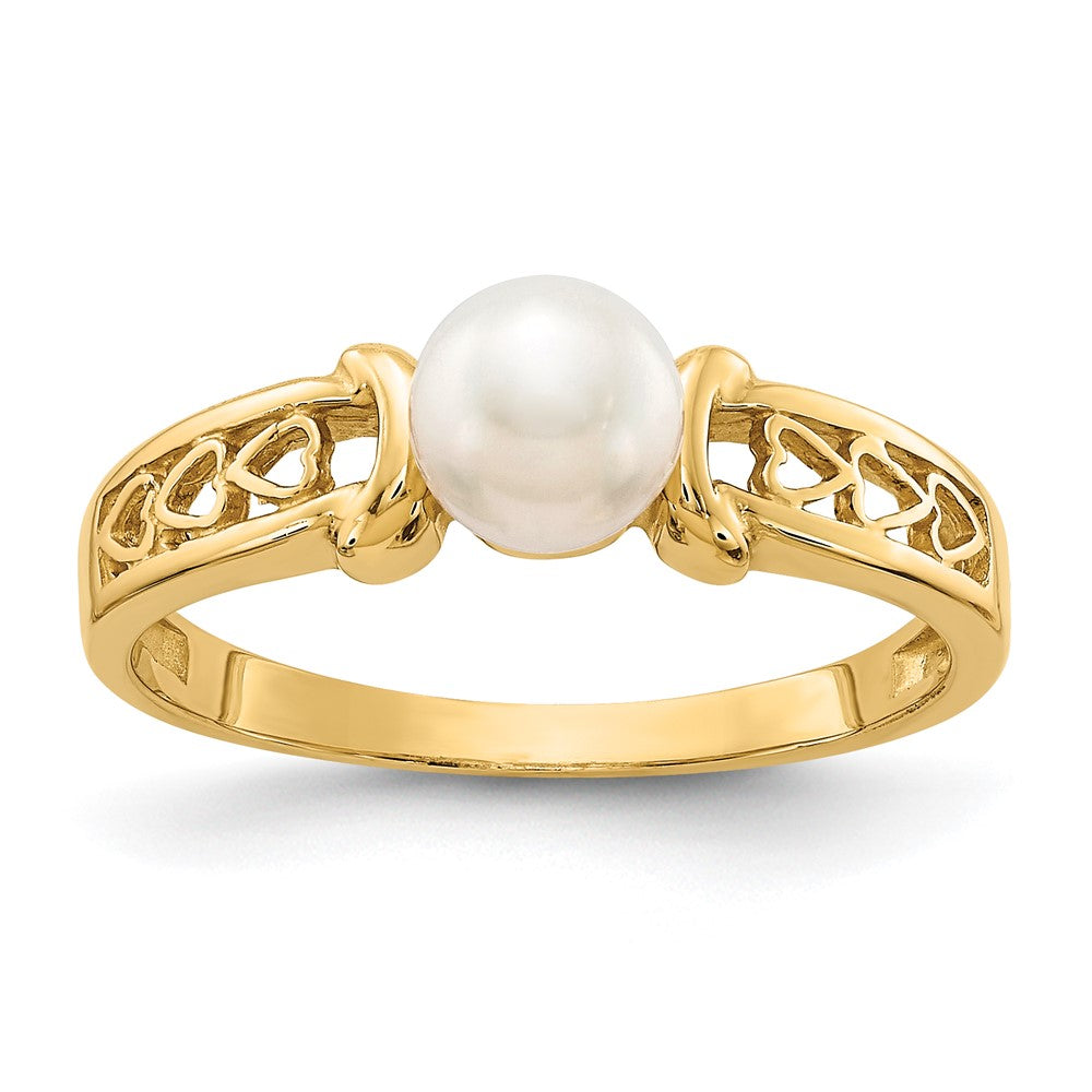 Ring aus 14K Gelbgold mit Süßwasserzuchtperle