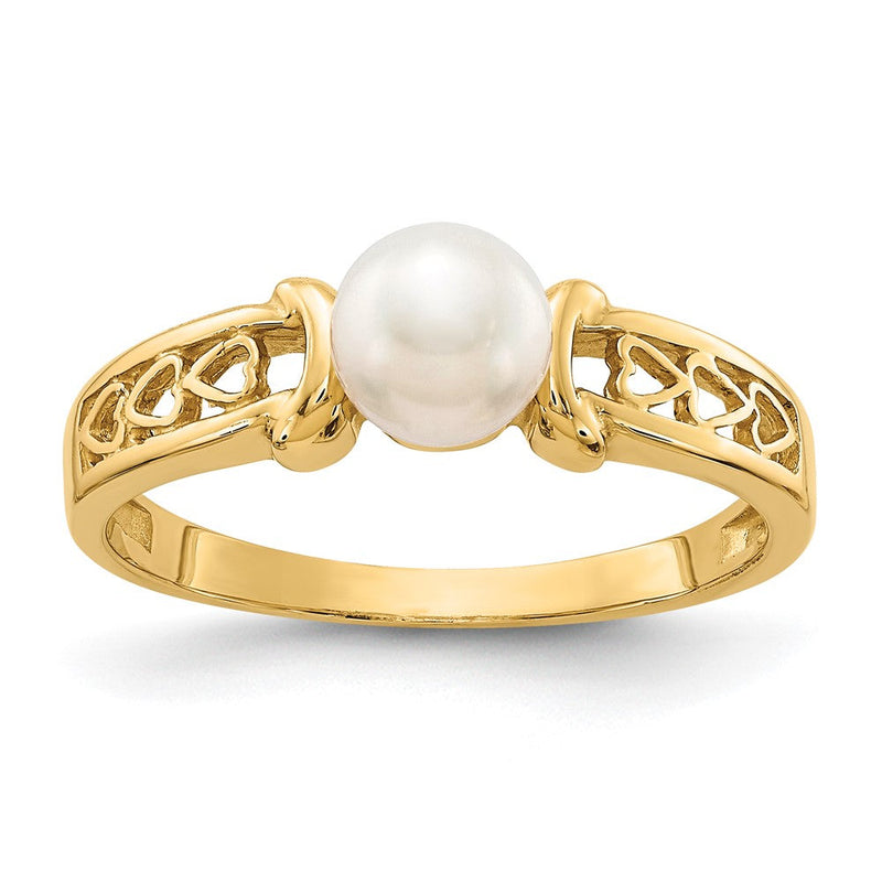 Ring aus 14K Gelbgold mit Süßwasserzuchtperle