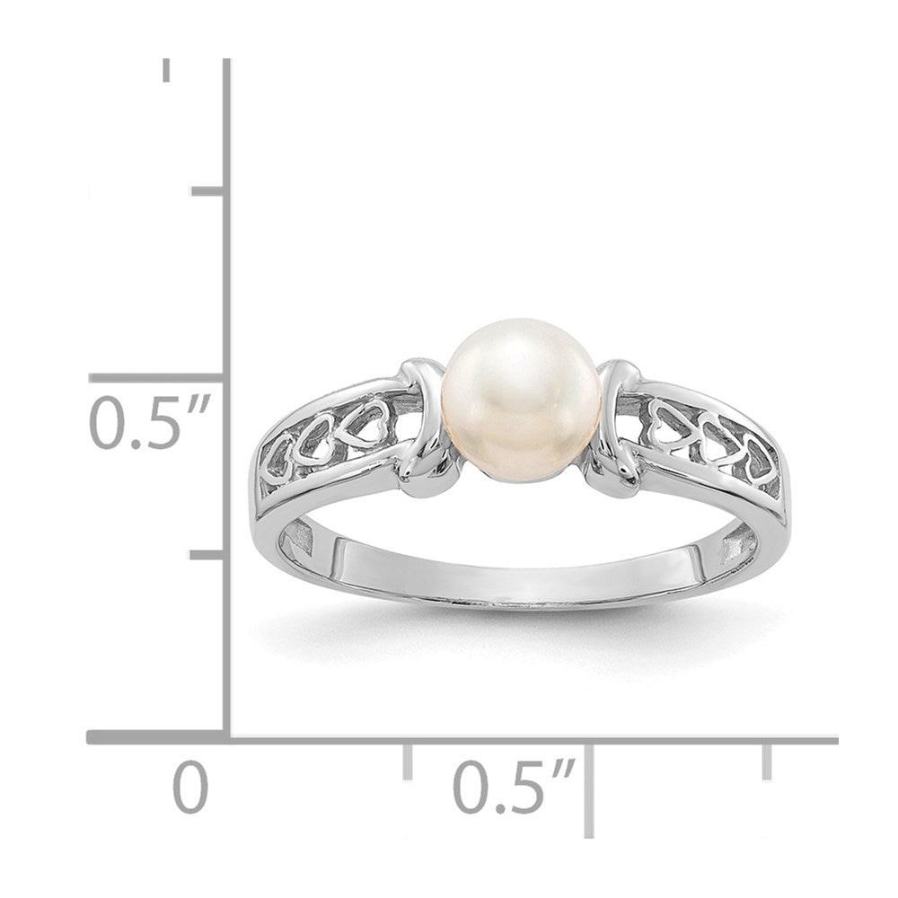14K Weißgold Ring mit FW-Zuchtperle