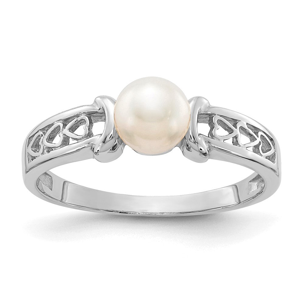14K Weißgold Ring mit FW-Zuchtperle
